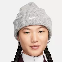 Nike 耐克帽子冬季新款灰色简约休闲保暖翻边针织毛线运动帽 FB6529-063