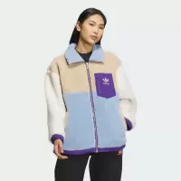 adidas 阿迪达斯三叶草女夹克冬季新款仿羊羔绒保暖运动外套 IN0987