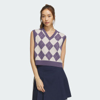 adidas 阿迪达斯三叶草女装中古风运动针织V领背心 IX7814