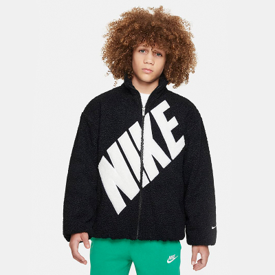 Nike耐克男女童大童圈圈绒夹克冬季新款棉服外套休闲FZ9943-010