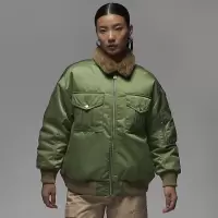 Nike耐克女子JORDAN秋冬宽松休闲毛领棉服外套FB5089-340