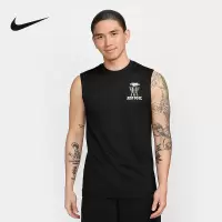 NIKE耐克t恤男 DRI-FIT速干运动休闲篮球印花无袖背心FV8375-010