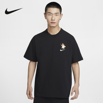 Nike耐克短袖男夏季北京葱鸭宽松运动印花半袖纯棉t恤HJ3954-010