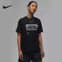 耐克JORDAN半截袖女子短袖上衣休闲印花亲肤纯棉T恤FV7135-010