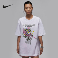 Jordan耐克短袖女夏新款宽松休闲花卉印花纯棉运动T恤FV7120-100