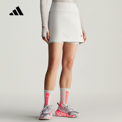 adidas阿迪达斯二合一裙裤女下摆侧开衩运动透气凉爽半身裙JD7708