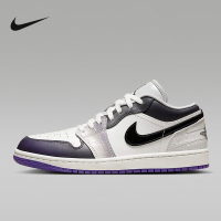 耐克 NIKE 女鞋Air Jordan 1 AJ1白黑紫云雾紫低帮复古篮球鞋 HF5759-101