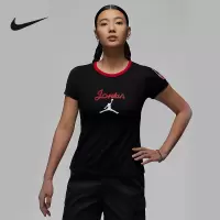 Jordan耐克女子修身版型T恤秋季新款刺绣贴片柔软短袖HM4895-010