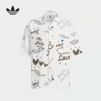 阿迪达斯 (adidas)2024秋男三叶草时尚舒适透气休闲运动短袖衬衫 JM5152
