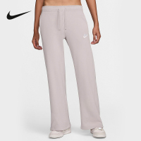 Nike耐克女子中腰薄绒运动阔腿裤冬季刺绣针织宽松卫裤FB2728-019