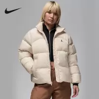 NIKE耐克jordan2024新款女子运动休闲立领保暖棉服外套FZ4528-203