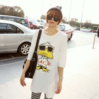 佑娜 孕妇装 孕妇连衣裙 中长款孕妇短袖T恤 新时尚宽松版 Y6206