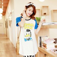 佑娜 孕妇装孕妇连衣裙夏款韩版2014新款短袖中长款唐老鸭 Y6003