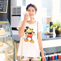 佑娜 孕妇装 2014 夏装新款时尚韩版卡通米奇印花T恤 短袖上衣Y6037