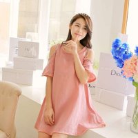 孕妇装 孕妇连衣裙2014夏装新款纯色棉麻钉珠露肩孕妇裙Y6300