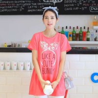 佑娜 孕妇短袖 夏孕妇装 时尚新款韩版孕妇宽松长款T恤 纯棉上衣 6220