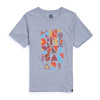 DUNKELVOLK潮牌短袖T恤 七彩拼色字母logo男款T恤 个性原创纯棉短袖T恤