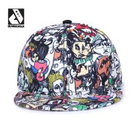 DUNKELVOLK潮牌棒球帽 原创手绘涂鸦图腾艺术个性平沿帽 潮人嘻哈街头鸭舌帽