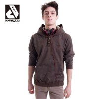 DUNKELVOLK/达克·沃潮牌男装 潮男秋冬款青春潮流加绒保暖男卫衣秋季进口加绒加厚套头连帽卫衣外套