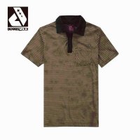 DUNKELVOLK潮牌男装 经典条纹短袖T恤 潮男士纯棉翻领T恤 潮牌纯棉POGO衫