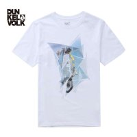 DUNKELVOLK潮牌男装T恤 红黑白三色新款夏装印花短袖T恤 潮男休闲圆领纯棉T恤