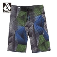 DUNKELVOLK潮牌男装 潮流男式休闲弹力速干沙滩裤 超弹时尚几何图冲浪短裤