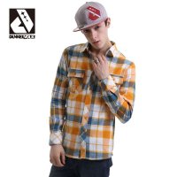 dunkelvolk 秋冬男装 百搭格纹长袖衬衫 英伦法兰绒纯棉 进口特惠包邮