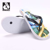 DUNKELVOLK潮牌男鞋 原创人物图案个性手绘涂鸦潮男拖鞋 人字拖夹拖沙滩拖鞋