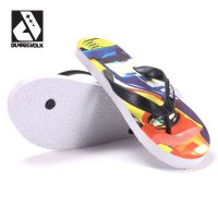 DUNKELVOLK潮牌男鞋 涂鸦大师原创手绘人物图案款沙滩拖 个性夹趾人字拖沙滩鞋凉拖