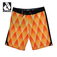 DUNKELVOLK潮牌男装 蓝色菱格图案渐变色潮男沙滩裤 弹力速干透气潮牌冲浪短裤