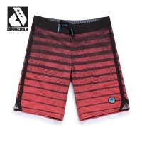 DUNKELVOLK潮牌男装 潮男红色暗纹条纹图案海滩冲浪短短裤 速干透气潮牌沙滩裤