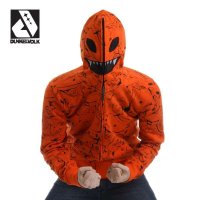 DUNKELVOLK潮男街头宽松外套 抓绒连帽蜘蛛侠涂鸦卫衣男 包邮