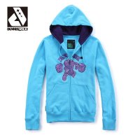 DUNKELVOLK/达克•沃潮牌男装 男式加绒加厚卫衣 秋装潮流卡通HUACO系列连帽拉链浅黄款包邮