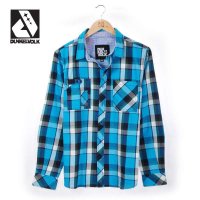 DUNKELVOLK个性潮牌男式长袖衬衫 街头运动青年经典格纹纯棉包邮
