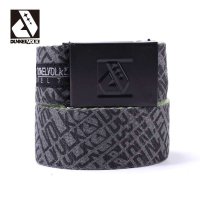 达克沃 潮男嘻哈运动腰带 男士软帆布腰带 时尚撞色字母腰带潮