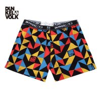 DUNKELVOLK/达克沃 潮牌个性时尚拼色内裤男休闲运动中腰全棉内裤