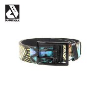 DUNKELVOLK/达克沃 潮牌光面抽象腰带男士时尚撞色印花合金头腰带