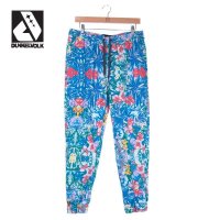 DUNKELVOLK/达克沃 潮牌秋冬纯棉休闲男裤碎花收脚哈伦裤运动裤
