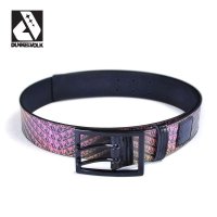 DUNKELVOLK/达克沃 潮牌光面几何图案腰带时尚休闲印花针式扣腰带
