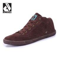 DUNKELVOLK/达克沃 潮牌纯色菱格反绒皮板鞋男个性防滑运动休闲鞋