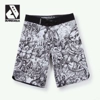 DUNKELVOLK/潮牌男装 潮男人物款涂鸦速干沙滩裤 原创个性图案冲浪短裤