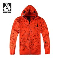 DUNKELVOLK/达克·沃潮牌男装 2015秋季进口潮牌个性涂鸦男士连帽开衫卫衣