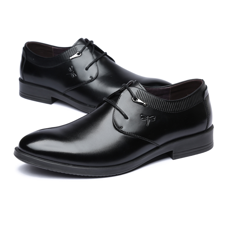 红蜻蜓男鞋男士皮鞋男正装鞋男皮鞋男商务英伦系带头层牛皮婚鞋