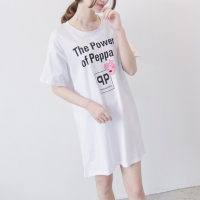 孕妇T恤2018夏季新款孕妇装时尚卡通印花纯棉短袖百搭宽松上衣大码款+哺乳款