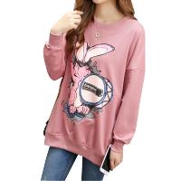 孕妇春秋装孕妇大码秋 印花纯棉卫衣打鼓兔可拼款上衣