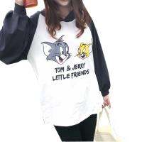 新款韩版孕妇装春秋装孕妇大码秋款卡通灯笼袖卫衣大码款+哺乳款