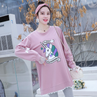 孕妇春装上衣时尚款2019新款韩版T恤打底衫长袖上衣服春秋上衣