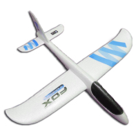 儿童EPP泡沫飞机手抛滑翔机 户外儿童拼装玩具手掷飞机模型 贴纸蓝