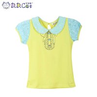叮当猫童装 女童夏装时尚圆领短袖针织衫中大童儿童小童休闲T恤衫 AES1216