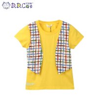 叮当猫童装 男童时尚夏装圆领纯棉针织衫中大童儿童休闲短袖T恤衫 AES1111